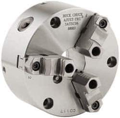 Buck Chuck Company - 3 Jaws, 8" Diam, Self Centering Manual Lathe Chuck - Front Mount, Adjustable, Reversible, 4,000 Max RPM, 2.37" Through Hole Diam, Forged Steel - All Tool & Supply