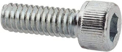 Value Collection - #8-32 UNC Hex Socket Drive, Socket Cap Screw - Alloy Steel, Zinc-Plated Finish, Fully Threaded, 1/2" Length Under Head - All Tool & Supply