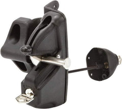 D&D Technologies - 4.410" Bar Latch Length, 2-1/4" High, Polymer Adjustable Gate Latch - Black Finish, 2.83" Bar Latch Projection, 1/2" Hole Diam - All Tool & Supply