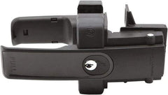 D&D Technologies - 3-1/4" Bar Latch Length, 4.17" High, Polymer Adjustable Gate Latch - Black Finish, 3-1/4" Bar Latch Projection, 1" Hole Diam - All Tool & Supply