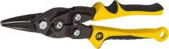 Wiss - 1-3/8" Length of Cut, Straight Pattern Aviation Snip - 10-1/4" OAL, Nonslip Grip Handle, 18 AWG Steel Capacity - All Tool & Supply