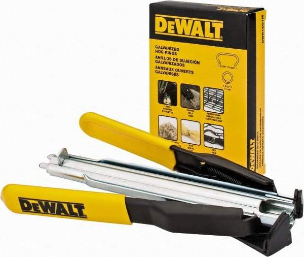 DeWALT - 7-1/2" OAL, Hog Ring Pliers - Curved Jaw, ABS/Rubber Handles - All Tool & Supply