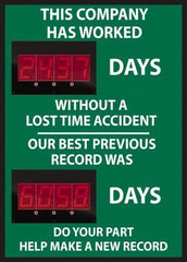 NMC - Scoreboards Scoreboard Type: Digital Scoreboard Legend: This Company Has Worked ____ Days Without A Lost Time Accident Our Best Previous Record Was _____ Days - All Tool & Supply