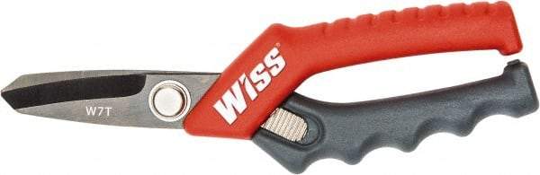 Wiss - 1-3/4" LOC, 7" OAL Stainless Steel Shears - Ergonomic, Plastic Straight Handle, For General Purpose Use - All Tool & Supply