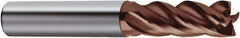 Guhring - 1/2", 4 Flute, Single End, Solid Carbide, 0.015" Corner Radius End Mill - 3-1/2" OAL, Right Hand Flute, 1" LOC, Right Hand Cut - All Tool & Supply