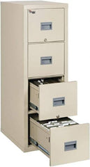 FireKing - 17-3/4" Wide x 52-3/4" High x 25" Deep, 4 Drawer Vertical File - Steel, Parchment - All Tool & Supply