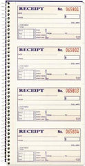 Adams Business Forms - 200 Sheet, 2-3/4 x 4-3/4", Receipt Book - All Tool & Supply