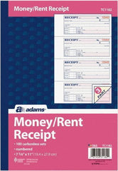 Adams Business Forms - 100 Sheet, 7-5/8 x 11", Receipt Book - All Tool & Supply