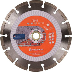 Husqvarna - 4" Diam, 5/8 & 7/8" Arbor Hole Diam, Continuous Edge Tooth Wet & Dry Cut Saw Blade - Diamond-Tipped, Fast Cutting Action, Standard Round Arbor - All Tool & Supply