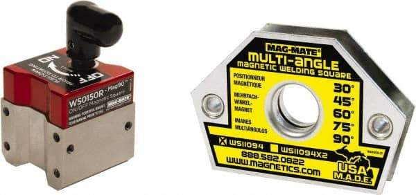 Mag-Mate - 1-1/2" Wide x 1-1/2" Deep x 2-1/2" High, Rare Earth Magnetic Welding & Fabrication Square - M5 x .80" Hole Thread, 37.5 Lb Capacity - All Tool & Supply