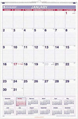 AT-A-GLANCE - 12 Sheet, 20 x 30", Wall Calendar - Blue & Red - All Tool & Supply