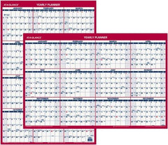 AT-A-GLANCE - 1 Sheet, 24 x 36", Planner Wall Calendar - Blue & Red - All Tool & Supply