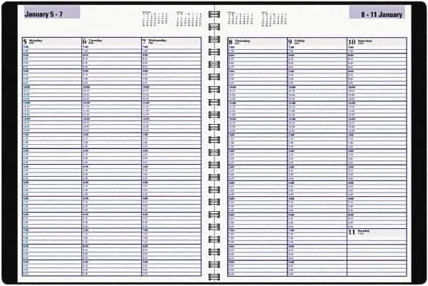 DayMinder - 104 Sheet, 8" x 11", Appointment Book - Black - All Tool & Supply