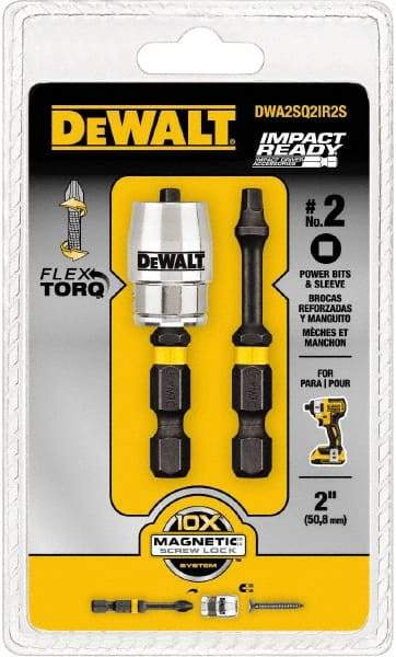 DeWALT - #2" Square Size Square Recess Bit - 1/4" Hex Drive, 2" OAL - All Tool & Supply