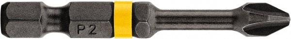 DeWALT - #1 Phillips Screwdriver Bit - 1/4" Hex Drive, 2" OAL - All Tool & Supply