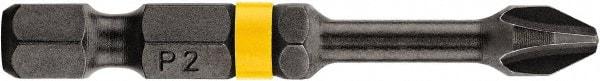 DeWALT - #3 Phillips Screwdriver Bit - 1/4" Hex Drive, 2" OAL - All Tool & Supply