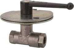 Legris - 1" Pipe, Female Port, Nickel Plated Brass Standard Ball Valve - Inline - One Way Flow, FBSPP x FBSPP Ends, Lever Handle, 580 WOG - All Tool & Supply