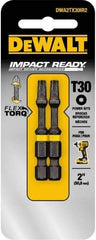 DeWALT - T30 Torx Bit - 1/4" Hex Drive, 2" OAL, 1/4" Socket Nose Diam - All Tool & Supply