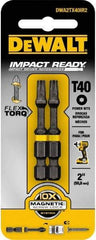 DeWALT - T40 Torx Bit - 1/4" Hex Drive, 2" OAL, 1/4" Socket Nose Diam - All Tool & Supply