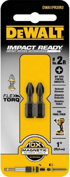 DeWALT - #2 Phillips Screwdriver Bit - 1/4" Hex Drive, 1" OAL - All Tool & Supply