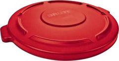 Rubbermaid - Round Lid for Use with 32 Gal Round Trash Cans - Red, Low-Density Polyethylene, For Brute Trash Cans - All Tool & Supply