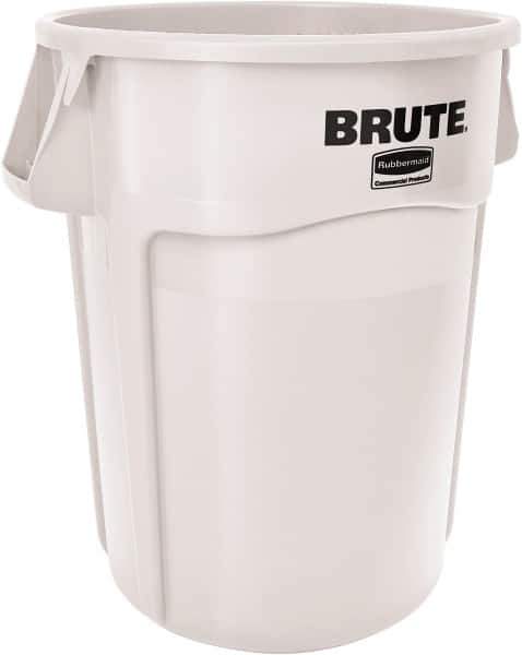 Rubbermaid - 44 Gal White Round Trash Can - Polyethylene - All Tool & Supply