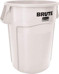 Rubbermaid - 32 Gal White Round Trash Can - Polyethylene, 27.77" High - All Tool & Supply