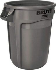 Rubbermaid - 20 Gal Gray Round Trash Can - Polyethylene, 22.91" High - All Tool & Supply