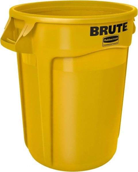 Rubbermaid - 20 Gal Yellow Round Trash Can - Polyethylene, 22.93" High - All Tool & Supply