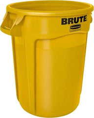 Rubbermaid - 32 Gal Yellow Round Trash Can - Polyethylene, 27.77" High - All Tool & Supply