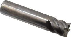 Accupro - 5/8", 3/4" LOC, 5/8" Shank Diam, 3" OAL, 5 Flute, Solid Carbide Square End Mill - Single End, Uncoated, Spiral Flute, 45° Helix, Centercutting, Right Hand Cut, Right Hand Flute - All Tool & Supply