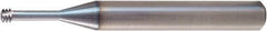 Vargus - M2.5x0.45 ISO, 0.077" Cutting Diam, 3 Flute, Solid Carbide Helical Flute Thread Mill - Internal Thread, 0.205" LOC, 2.244" OAL, 1/4" Shank Diam - All Tool & Supply