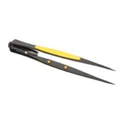 General - 6-1/4" OAL Illuminated Tweezers - Smooth Pointed Tip - All Tool & Supply