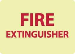 NMC - Fire Extinguisher, Pressure Sensitive Vinyl Fire Sign - 14" Wide x 10" High, Glow-in-the-Dark - All Tool & Supply