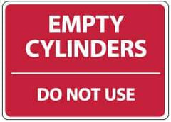 NMC - "Empty Cylinders - Do Not Use", 10" Long x 14" Wide, Rigid Plastic Safety Sign - Rectangle, 0.05" Thick, Use for Accident Prevention - All Tool & Supply