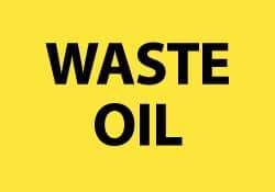 NMC - "Waste Oil", 10" Long x 14" Wide, Pressure-Sensitive Vinyl Safety Sign - Rectangle, 0.004" Thick, Use for Hazardous Materials - All Tool & Supply