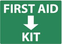 NMC - "First Aid Kit", 10" Long x 14" Wide, Aluminum Safety Sign - Rectangle, 0.04" Thick, Use for First Aid - All Tool & Supply