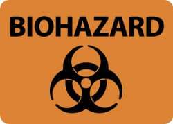 NMC - "Biohazard", 10" Long x 14" Wide, Pressure-Sensitive Vinyl Safety Sign - Rectangle, 0.004" Thick, Use for Hazardous Materials - All Tool & Supply