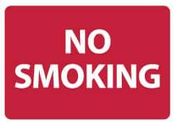 NMC - "No Smoking", 10" Long x 14" Wide, Pressure-Sensitive Vinyl Safety Sign - Rectangle, 0.004" Thick, Use for Smoking Regulations - All Tool & Supply