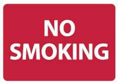 NMC - "No Smoking", 10" Long x 14" Wide, Aluminum Safety Sign - Rectangle, 0.04" Thick, Use for Smoking Regulations - All Tool & Supply