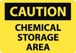 NMC - "Caution - Chemical Storage Area", 7" Long x 10" Wide, Aluminum Safety Sign - Rectangle, 0.04" Thick, Use for Hazardous Materials - All Tool & Supply