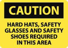 NMC - "Caution - High Noise Level - Use Ear Protection", 10" Long x 14" Wide, Pressure-Sensitive Vinyl Safety Sign - Rectangle, 0.004" Thick, Use for Accident Prevention - All Tool & Supply