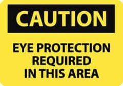 NMC - "Caution - Eye Protection Required in This Area", 7" Long x 10" Wide, Aluminum Safety Sign - Rectangle, 0.04" Thick, Use for Accident Prevention - All Tool & Supply