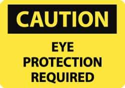 NMC - "Caution - Eye Protection Required", 7" Long x 10" Wide, Aluminum Safety Sign - Rectangle, 0.04" Thick, Use for Accident Prevention - All Tool & Supply