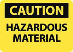 NMC - "Caution - Hazardous Material", 10" Long x 14" Wide, Aluminum Safety Sign - Rectangle, 0.04" Thick, Use for Hazardous Materials - All Tool & Supply