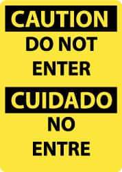 NMC - "Caution - Do Not Enter", 14" Long x 10" Wide, Aluminum Safety Sign - Rectangle, 0.04" Thick, Use for Security & Admittance - All Tool & Supply