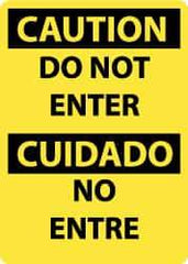 NMC - "Caution - Do Not Enter", 14" Long x 10" Wide, Pressure-Sensitive Vinyl Safety Sign - Rectangle, 0.004" Thick, Use for Security & Admittance - All Tool & Supply