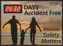 NMC - Scoreboards Scoreboard Type: Digital Scoreboard Legend: ___ Days Accident Free Because Safety Matters - All Tool & Supply