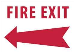 NMC - Fire Exit, Aluminum Fire Sign - 10" Wide x 7" High - All Tool & Supply