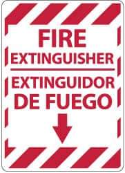 NMC - Fire Extinguisher, Pressure Sensitive Vinyl Fire Sign - 14" Wide x 10" High, English/Spanish - All Tool & Supply